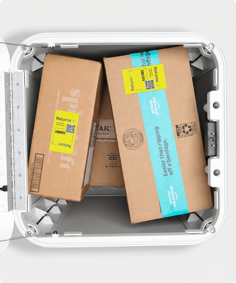 Returns are already packed and waiting